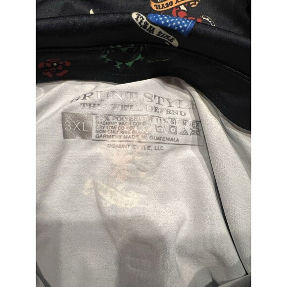 Grunt Style Shirt Mens 3XL Blue Golf Polo Patriotic July 4th America Skull AOP - Picture 5 of 8